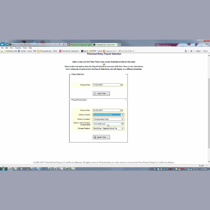Atrieve Web Timesheet Entry - Bus Drivers