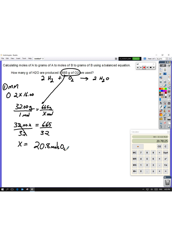 Converting Grams of One Compound to Grams of Another Using the Mole Ratio From a Balanced Equation