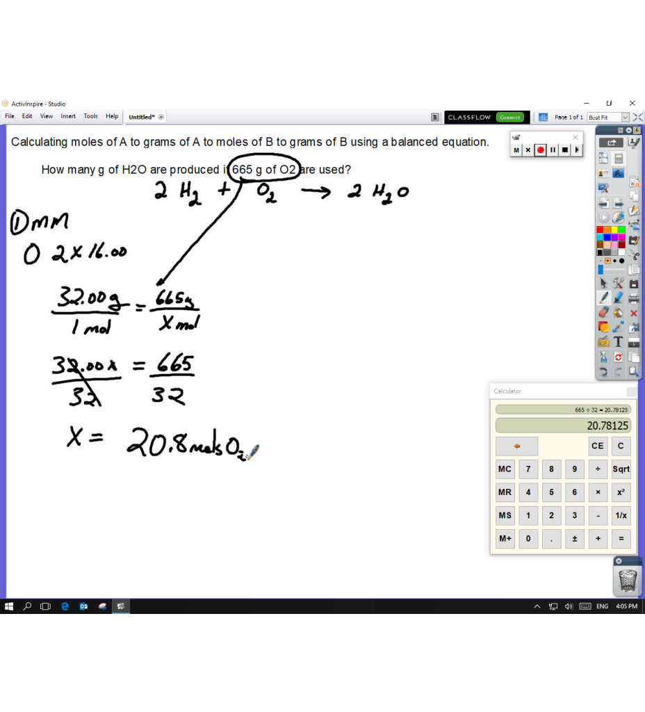 Converting Grams of One Compound to Grams of Another Using the Mole Ratio From a Balanced Equation